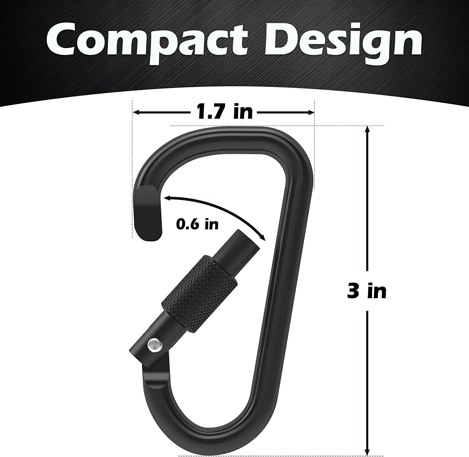 Konelia 3 Inch Aluminum Carabiner Spring Clip Hook Keychain D Shape Buckle  PackSet Of 50 in Gray, Size 1.5 H x 3.0 W… in 2023