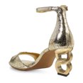 thumbnail image 4 of XYD Women Graceful Chic Chain Mid Heel Square Open Toe Buckled Ankle Strap Sandals Office Party Dressy Shoes Size 13 Gold, 4 of 4