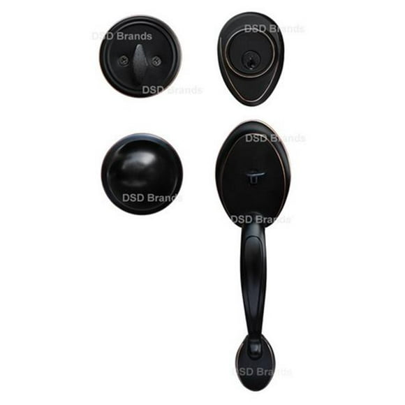 Constructor Comfort Entry Lock Set with Door Lever Handle&#44; Oil Rubbed Bronze