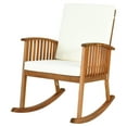 thumbnail image 2 of Gymax Patio Wooden Rocking Chair Lawn Garden Outdoor w/ Armrest Cushion, 2 of 8
