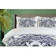 thumbnail image 4 of Ambesonne Bohemian Duvet Cover Sets, Woman with Deer Antlers, 2-Queen, Pastel Purple and Indigo, 4 of 6