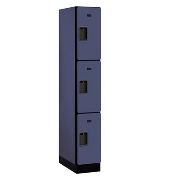 Salsbury 33161BLU Designer Wood Locker Triple Tier - 1 Wide - 6 Feet High - 21 Inches Deep - Blue