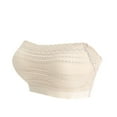 thumbnail image 4 of SMihono Women's Lace Tube Top Seamless Non Underwire Bandeau Stretchy Thin Bra Trendy Push up Removable Straps Bralette White M, 4 of 5