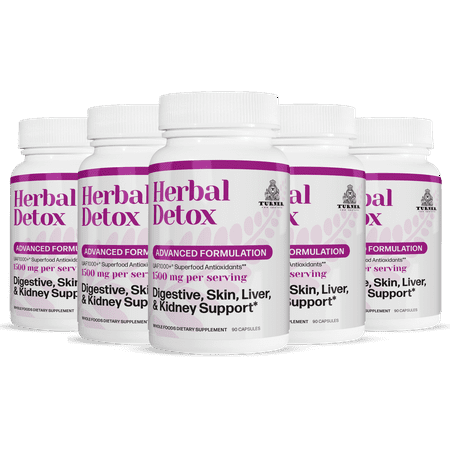 TURNER Milk Thistle Herbal Detox Cleanse Supplement For Liver & Kidney Health, 5 Bottles, 450 Capsules