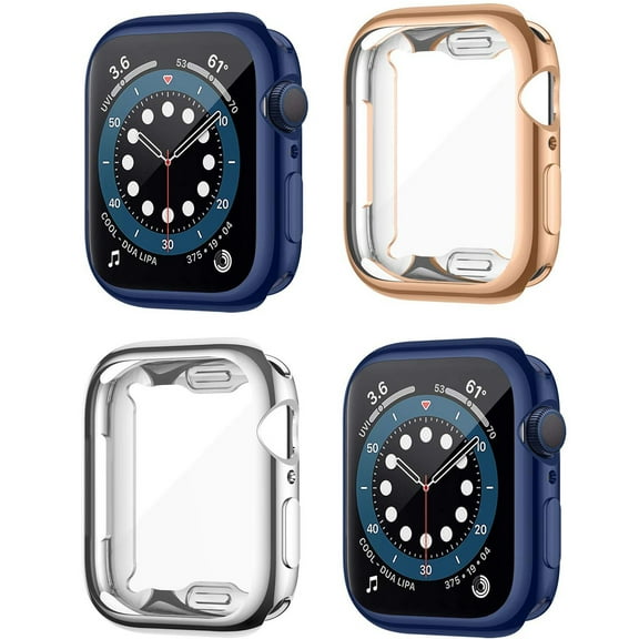 [4-Pack] Case For Apple Watch Series 3 2 1 38mm All Around Protective Case Soft With Buit in TPU Screen Protector Ultra-Slim Bumper Scratch Resistant Case Cover