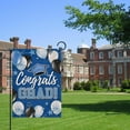 thumbnail image 6 of Class of 2024 Congrats Grad Small Decorative Garden Flag, Blue Graduation Cap Balloon Yard Lawn Outside Decor, High School College Burlap Outdoor Home Decoration Double Sided 12.5 x 18, 6 of 6
