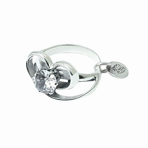 Anillo Corazón con Circonia KETZALIA JOYERIA ARTESANAL de Plata Ley .925 T:6 Colección 2021