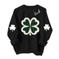 thumbnail image 2 of Mifsaly Womens St Patricks Day Sweatshirt Shamrock Graphic Long Sleeve Shirts Crewneck Heart Print Loose Dressy Casual Blouse Irish Festival Green Outfits M, 2 of 7