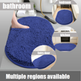 thumbnail image 6 of MK Gdledy Chenille Oval Bath Rug 16x24, Rubber Backing Quick Dry Washable Microfiber Mats，Dark Blue, 6 of 6