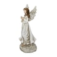 thumbnail image 3 of 11" White Serene Angel with Dove Outdoor Patio Garden Statue, 3 of 3