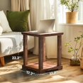 thumbnail image 4 of Waterproof End Table for Living Room, Easy Assembly Side Tables, Modern Bedside Nightstand, 2'' Tabletop Thickness, Vintage Brown, 4 of 9