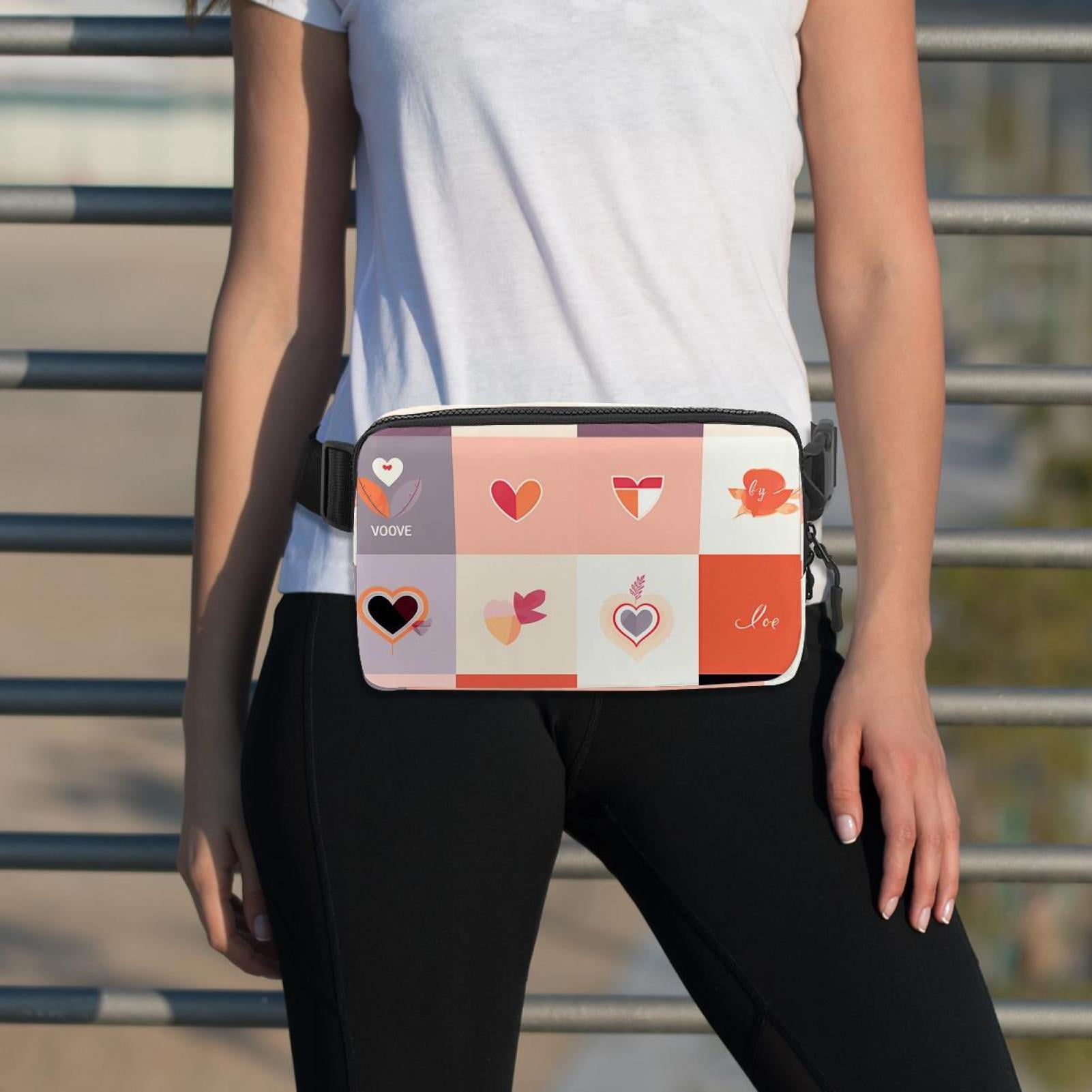 Valentine's Day Money Belt Waist Bag Fanny Pack - Lightweight Adjustable with Extension Strap Unisex