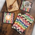 thumbnail image 5 of Pioneer Flower Kitchen Oven Mitt and Pot Holder Sets 4 Pcs for Baking, Cooking and Grilling, Heat Resistant Up To 392 °F, 5 of 7