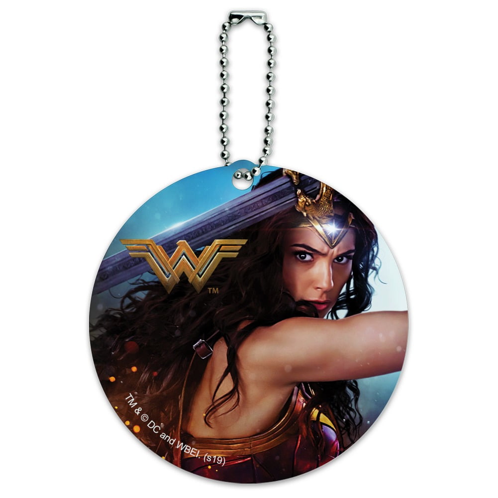 Wonder Woman Movie Battle Round Luggage ID Tag Card Suitcase CarryOn