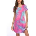 thumbnail image 2 of Camisón de algodón para mujer, camisa de noche para dormir, ropa de dormir, manga corta, estampado bonito, camisas para dormir S-XXL Adepaton CJWUS-3037, 2 of 7