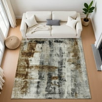 Addison Rugs Mayfield Premium Machine Washable Transitional Abstract Taupe Rectangle Rug, 3' x 5'