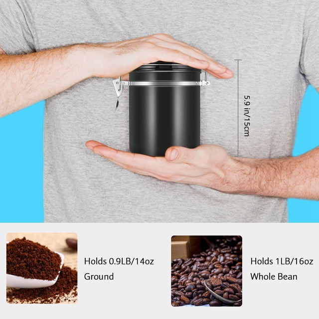Recipiente De Café 1.5L 304 Frijoles Hermosos De Acero Inoxidable