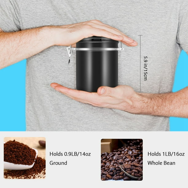 Recipiente De Café 1.5L 304 Frijoles Hermosos De Acero Inoxidable