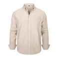 thumbnail image 4 of RUTAYY Men's Shirts Long Sleeve Solid Color Casual Everyday Comfortable Button Down with Button Tops Work Beach Blouse, 4 of 4
