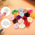 thumbnail image 4 of Uxcell 50pcs 3cm rosas de cinta para manualidades flores de tela artificiales, blancas, 4 of 5