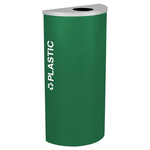 Ex-Cell Kaiser RC-KDHR-PL EGX Kaleidoscope 8 Gallon Half Round Recycle Bin for Plastic, Emerald Texture