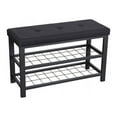 thumbnail image 1 of Nola Home Shoe Bench with Storage, 2-Tier Shoe Rack Padded Seat and Metal Frame, Black, 1 of 6