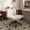 Ivory-With Wheels, variant on Yaheetech Fabric Rolling Armless Home Office Chair with Extra Wide Seat, Beige