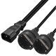 thumbnail image 2 of Cable de alimentación Iec320 C14 a Eu4.8mm + Eu4.8mm 1 en 2 salidas línea adaptadora divisor en Y, 2 of 4