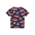 thumbnail image 5 of QEFJNO 2-8Y Kids Boys Cotton Pajamas Set 2PCS Short Sleeve Top and Shorts for Toddler Boys Fire Truck Pjs Summer, 5 of 11