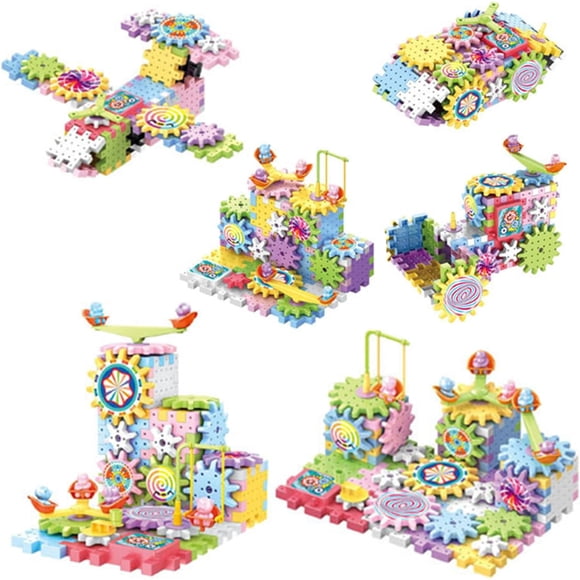 SURJDE Gear Toy,Gears Building Sets for Kids Parent-Child Educational Gear Toy Interactive Building Blocks Colorful 83 Pieces DIY Gears Toys for Kids 3+