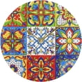 thumbnail image 5 of GZHJMY Round Digital Clock Mexican Ceramic Tile Pattern-1 Creative Decorative Quiet Not Ticking Clock,Bedroom Living Room Bathroom Kitchen Office Wall Ornament (Black 10x10In), 5 of 7