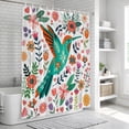 Boho Floral Bird Shower Curtain for Bathroom, Leaf Colorful Botanical ...