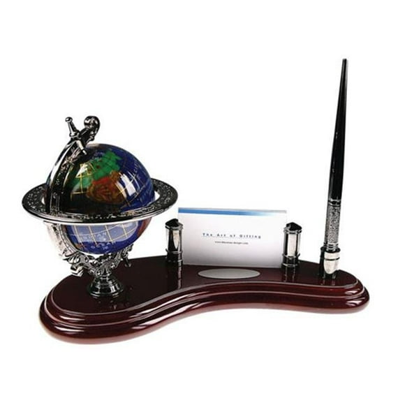 Bluestone Designs Gemstone Globe Pen Stand with Cardholder