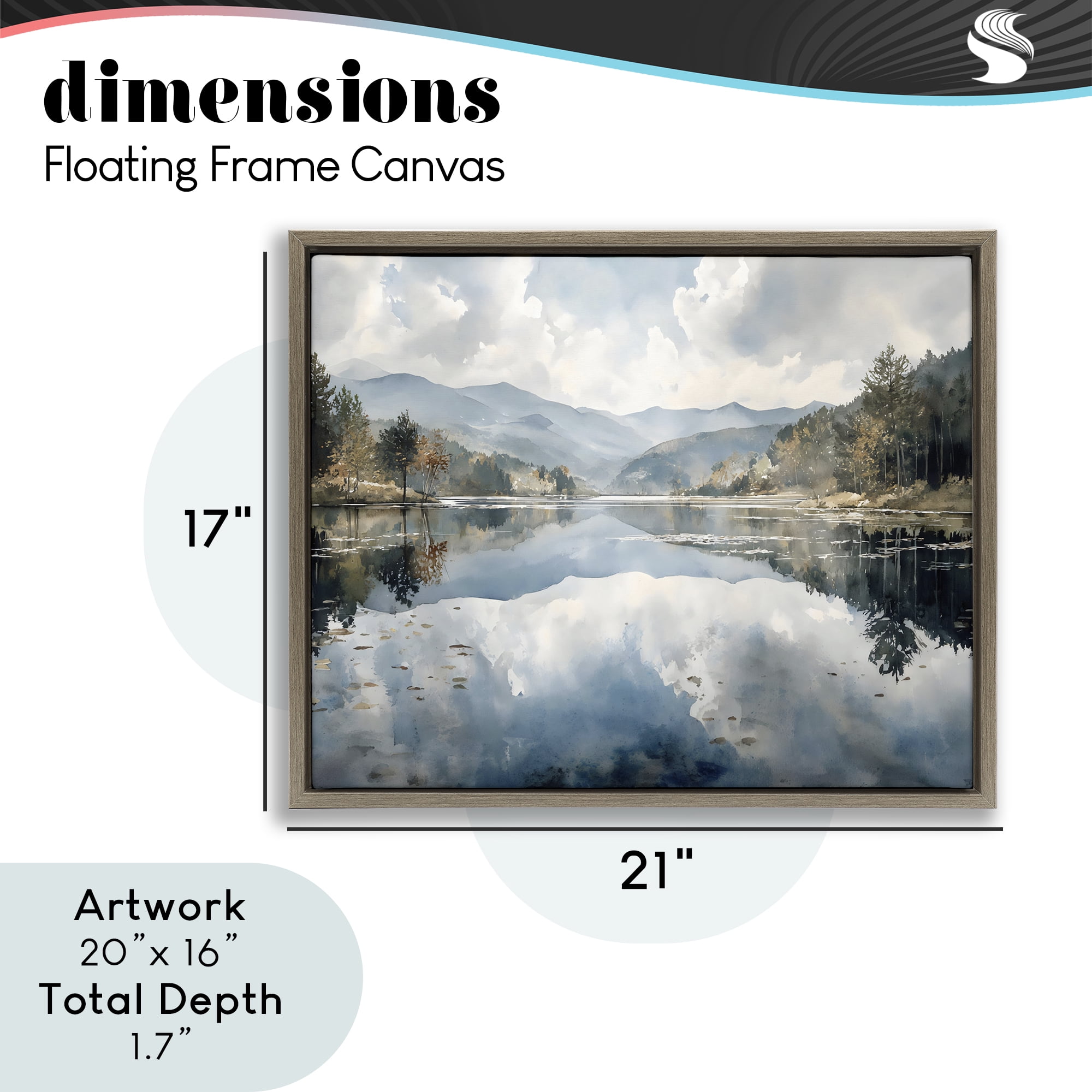 Stupell Industries Nature's Reflection on Mountain Lake Brown Framed Floater Canvas Wall Art, design by Franklyn Gregory