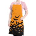 thumbnail image 5 of Halloween Bat Silhouette Apron-Garden Aprons for Women with Pockets-Cotton Linen Waterproof Kitchen Cooking Gardening Aprons Adjustable for Kitchen,Cooking,BBQ and Salon 32"x27", 5 of 7