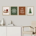 thumbnail image 3 of PixonSign Framed Wall Art Merry Christmas Pine Tree Snowflake Mulled, Set of 4 Cartoon Wall Decor Arts, Holiday Wall Décor, Adhesive Canvas Posters, Modern Home Artwork - 11"x14" Natural, 3 of 5