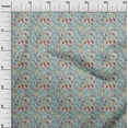 thumbnail image 3 of oneOone Viscose Jersey Teal Blue Fabric Abstract Floral Sewing Material Print Fabric By The Yard 60 Inch Wide, 3 of 4