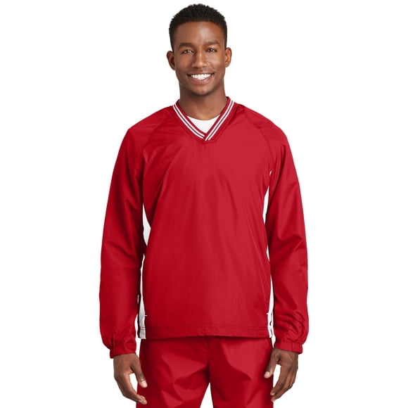 Camisa cortavientos raglán con cuello en V y ribete Sport-Tek®. JST62 deporte-tek JST62
