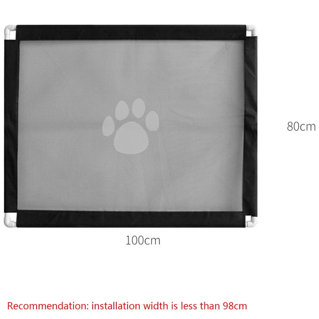 Wovilon 39.4 "*31.5"Portable Mesh Baby Gate,Black Mesh Magic Pet Dog Gate for Stairs/Doorways/Hallways Easy-Install Child's Safety Gates Folding for Indoor Safety Gate Install Anywhere for Dogs
