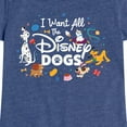 thumbnail image 3 of Disney Classics - Cats & Dogs - I Want All The Disney Dogs  - Toddler And Youth Girls Short Sleeve Graphic T-Shirt, 3 of 5