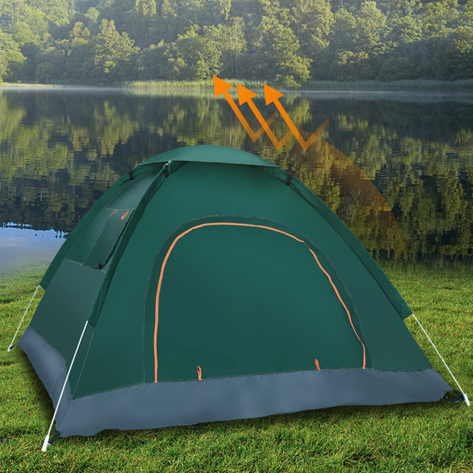 Hovilon Camping Tent 2 Person,Waterproof Windproof Tent,Weather Resistant Family Tent,Automatic Quadrangle Tent With Easy Useup 1 Door And 1 Sky-light