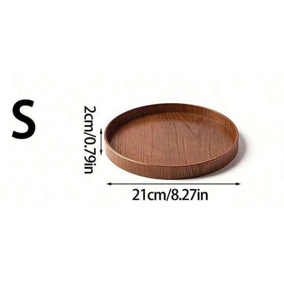 21/27/30cm Round Wooden Serving Tray for Coffee Table