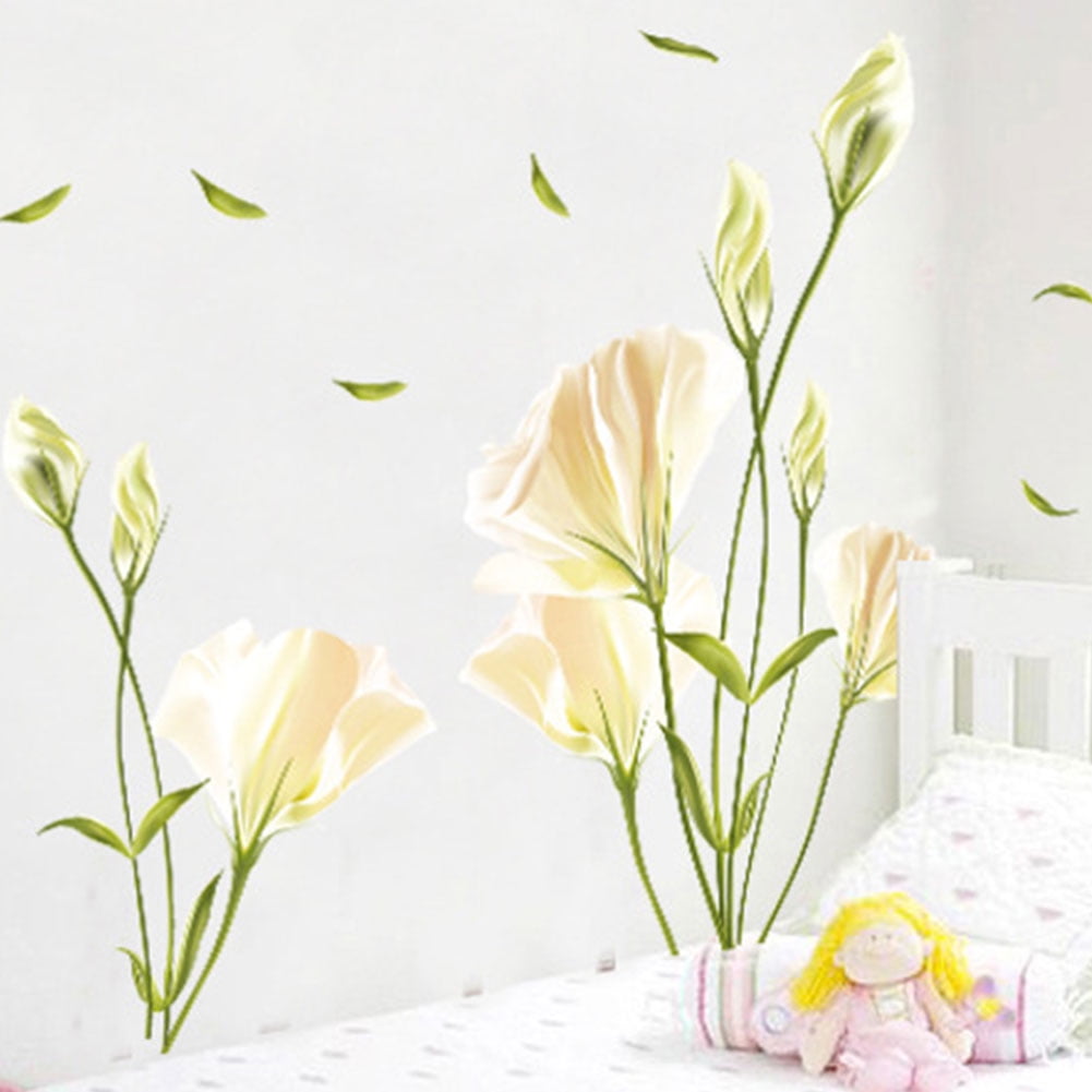 GLITTER CALLA LILY Removable wall sticker for home or kids room or nursery
