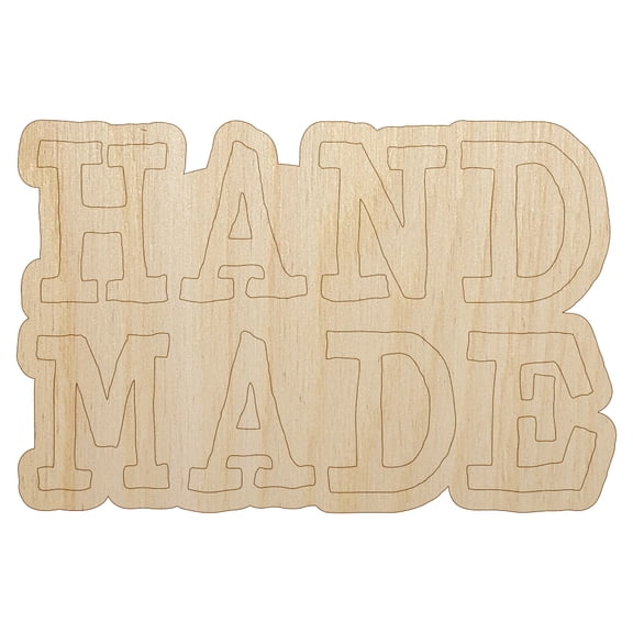 Hand Made Stacked Text Wood Shape Unfinished Piece Cutout Craft DIY Projects - 4.70 Inch Size - 1/8 Inch Thick