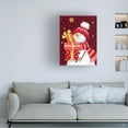 thumbnail image 2 of Canvas Wall Art - MAKIKO 'Snowman With Red Presents' Wall Art for Living Room, Bedroom, or Office Décor by Trademark Fine Art - 14 x 19 Inches, 2 of 4