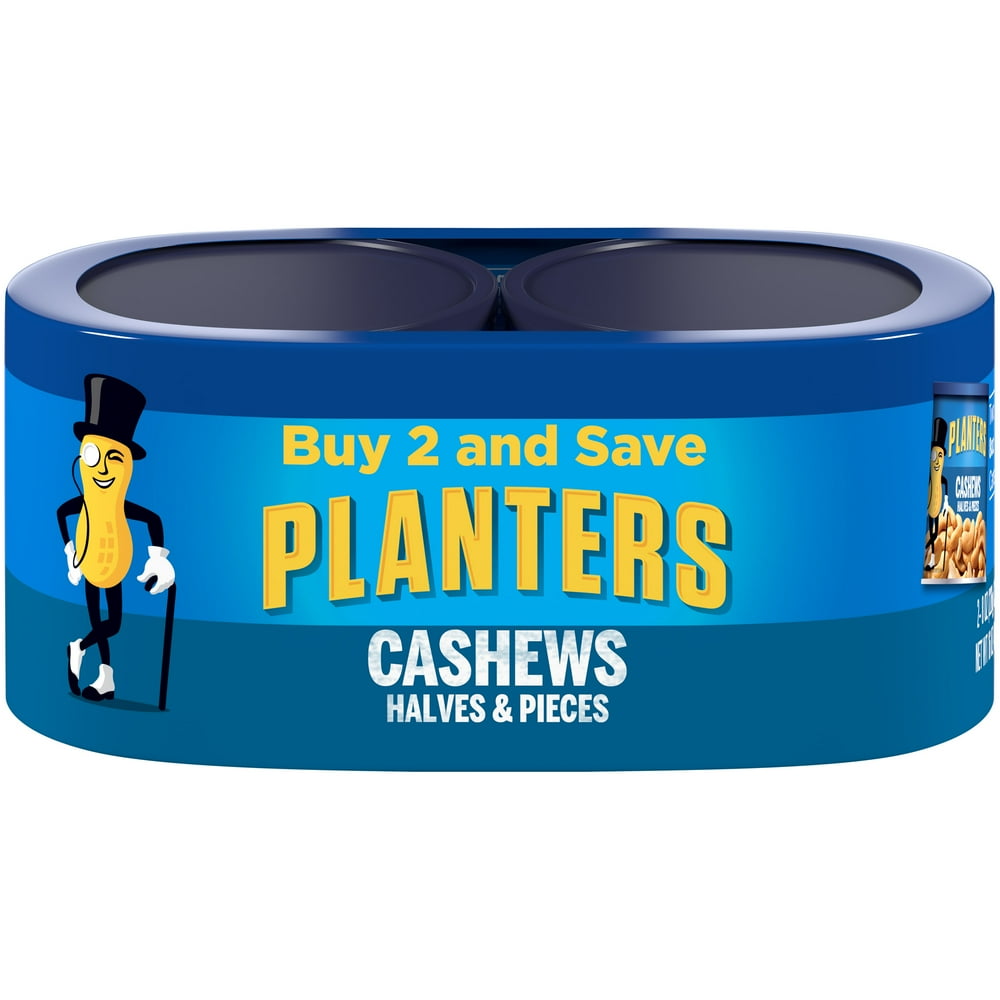 Planters Cashew Halves & Pieces, 2 ct 8.0 oz Canisters