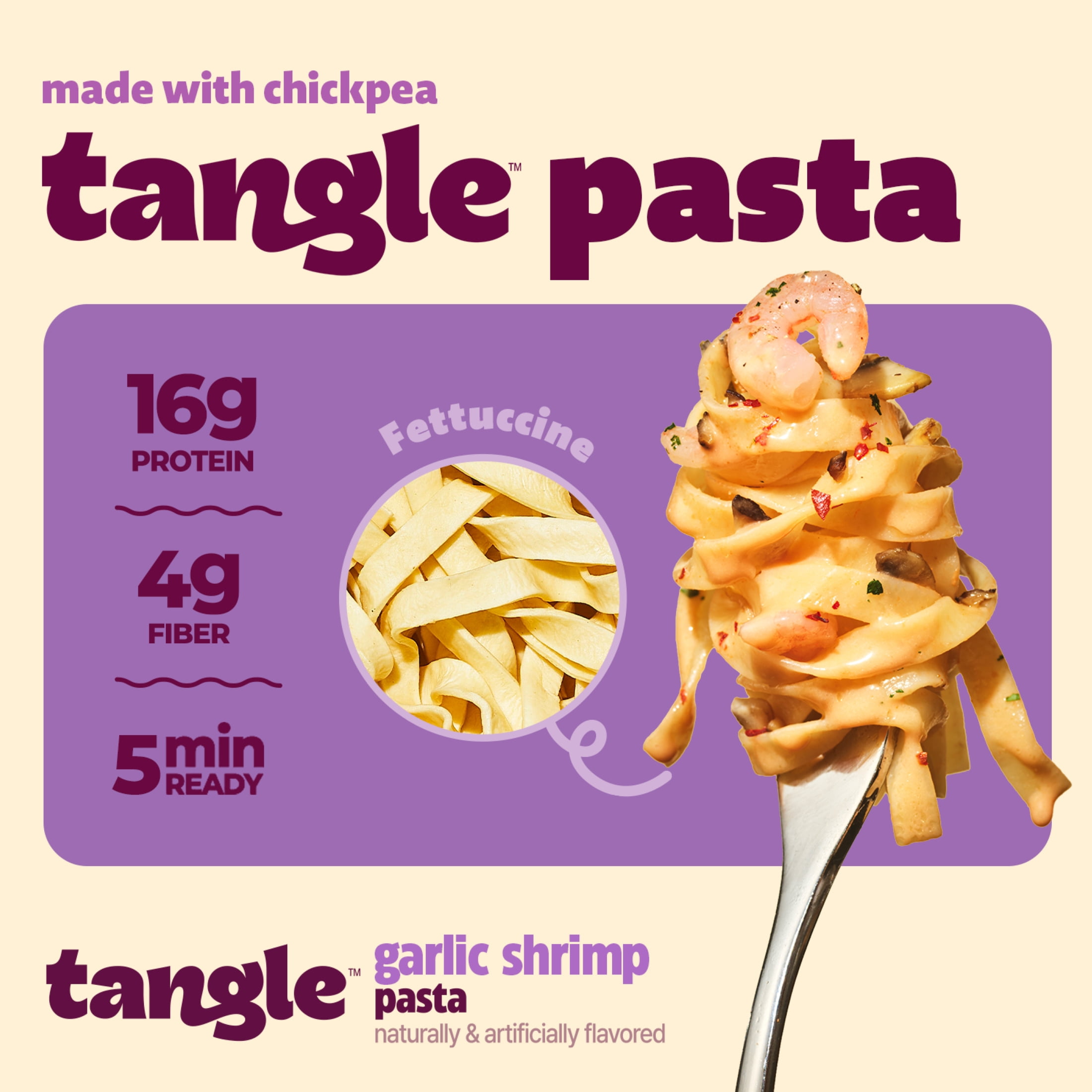 Tangle Garlic Shrimp Instant Pasta, 4 Pack, 3.52 oz Bags
