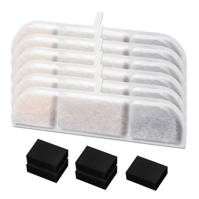 Cat Fountain Filters Set of 6 for Dog Water Dispenser Replacement Filter Foams Water Filter System Sponges Foams Set