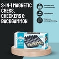 thumbnail image 2 of Tradeopia Magnetic Classics – 10 Inch Magnetic 3 in 1 Chess Checkers & Backgammon Game, 2 of 9