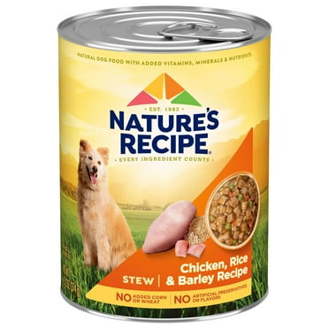Nature’s Recipe Stew Chicken, Rice & Barley Recipe Wet Dog Food, 13.2 oz. Can